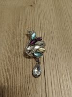 Vintage Strass Brosche Kristall Anhänger Tropfen