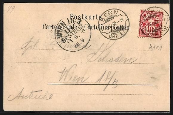 Cartoline postali: AK Bern, Teilansicht mit Viadukt, 1900 – Usato da Berlin venduto da bartko-reher 1