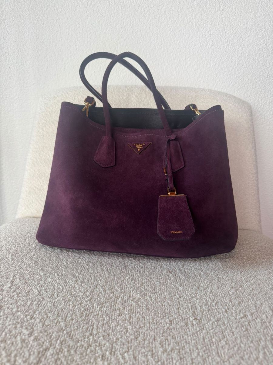 Prada Borse da donna: Prada Suede Double bag, Dark Purple – Usato da Twann venduto da shk_g6st 1