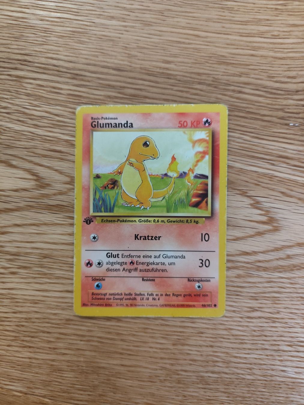 Pokémon Carte collezionabili: Pokemon Charmander Glumanda 1. first 1st Edition Base – Usato da Winterthur venduto da SMOKY062