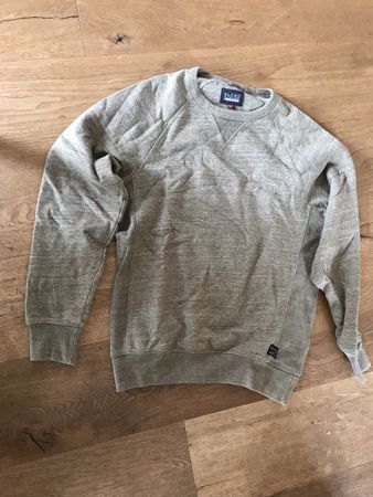 Herren Pullover Blend olive-grau Rundhals guter Zustand, S