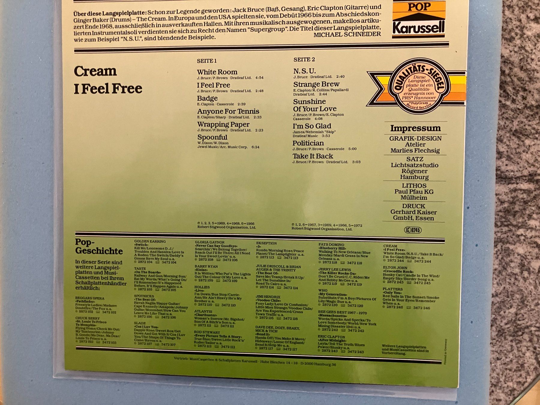 Dischi in vinile: Cream – Usato da Aarwangen venduto da Jukebox3 2