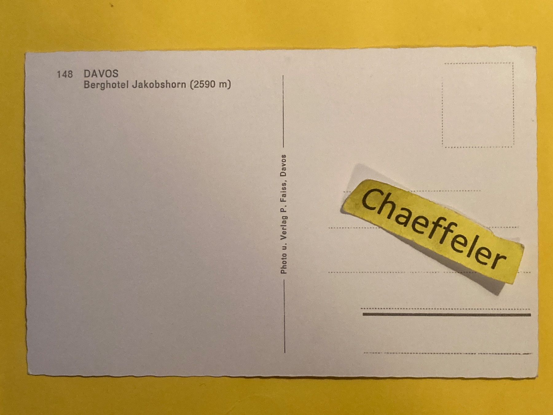 Cartes postales: 148 Davos, Berghotel Jakobshorn – D'occasion à Zürich par Chaeffeler 1