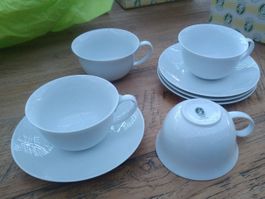 4 Teetassen mit Unterteller, TeaStory, weiss