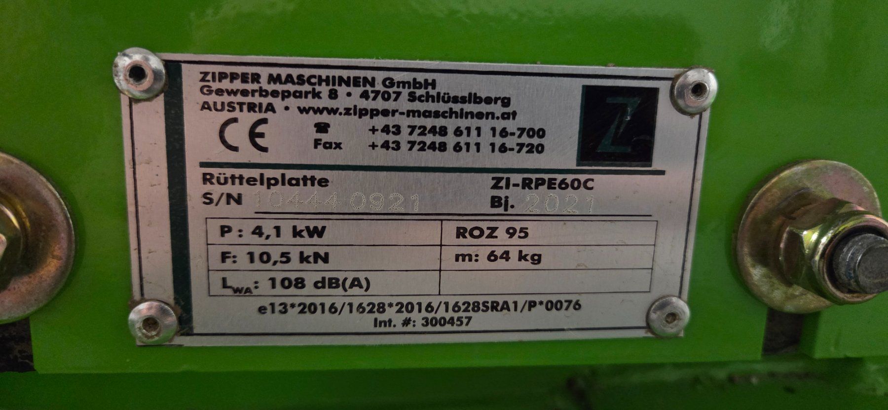 Toutes les machines: Rüttelplatte Zipper – D'occasion à Sattel par vet_2n86 4