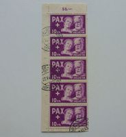 ++ Interessanter 5er Streifen PAX 10.- Franken 1945