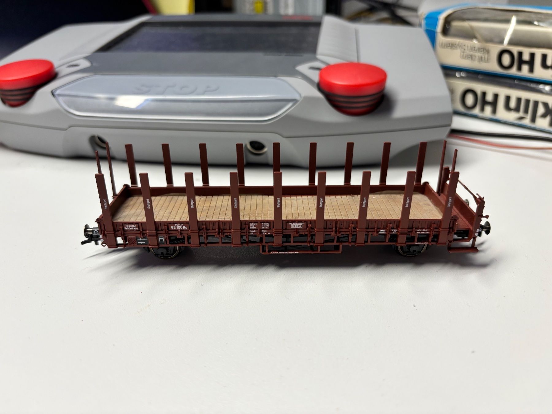 Fleischmann Modellini di ferrovie: Fleischmann 5256 Rungenwagen – Usato da Rothenburg venduto da Vanzonk