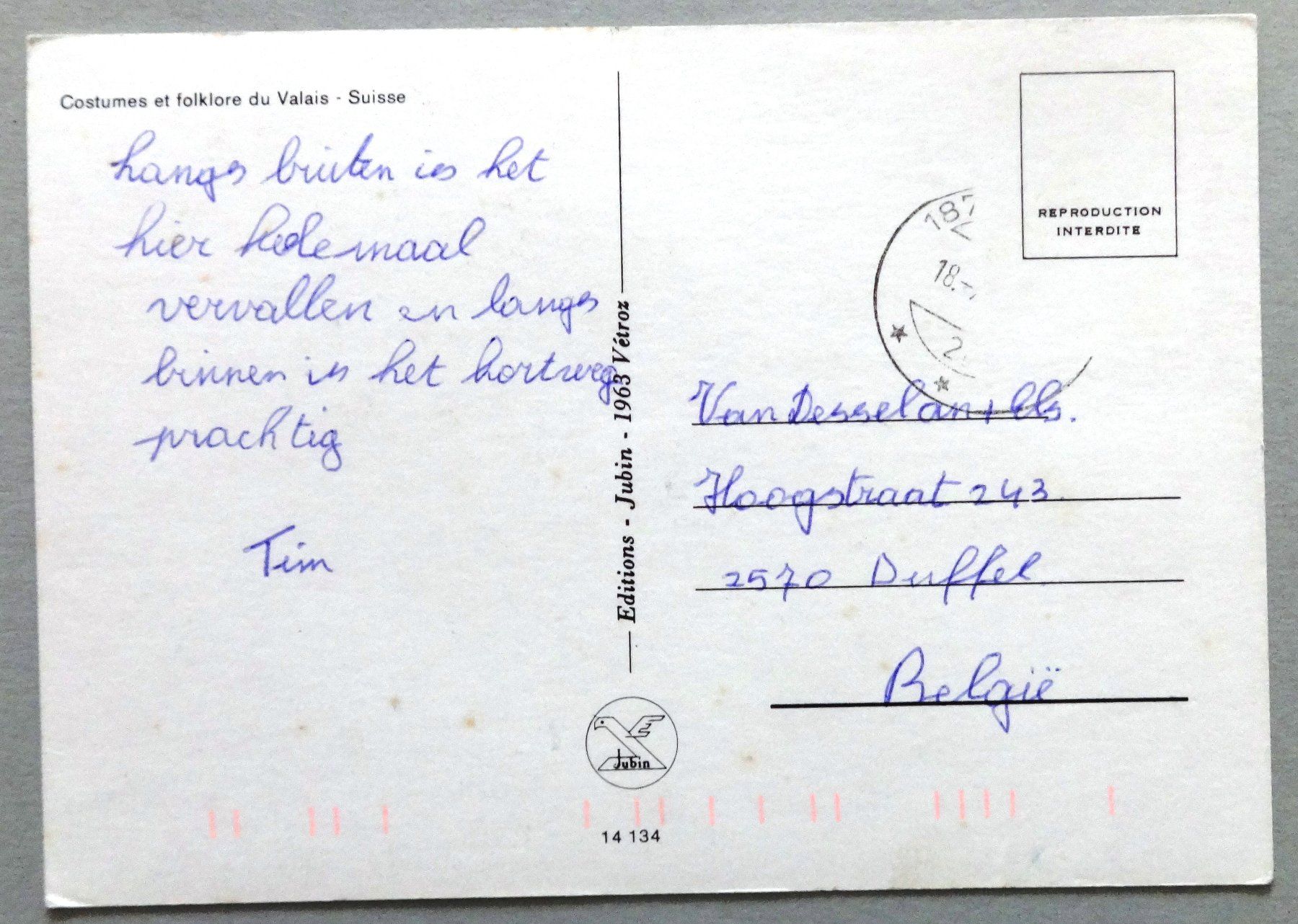 Cartoline postali: Costumes et folklore du Valais – Difettoso da Fétigny venduto da Billy2miny 1