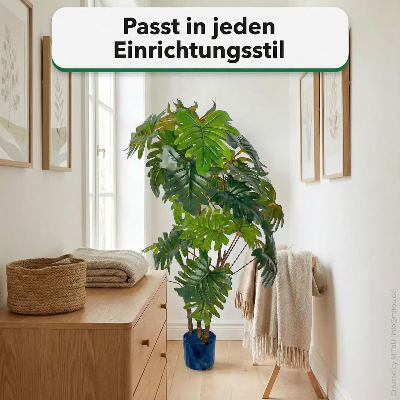 Piante & sementi: HST Kunstpflanze Eichblat-Philodendron Kunstpalme Kunstblume – Nuovo e nell'imballaggio originale da Hess.-Lichtenau venduto da hst_sicherheit 3