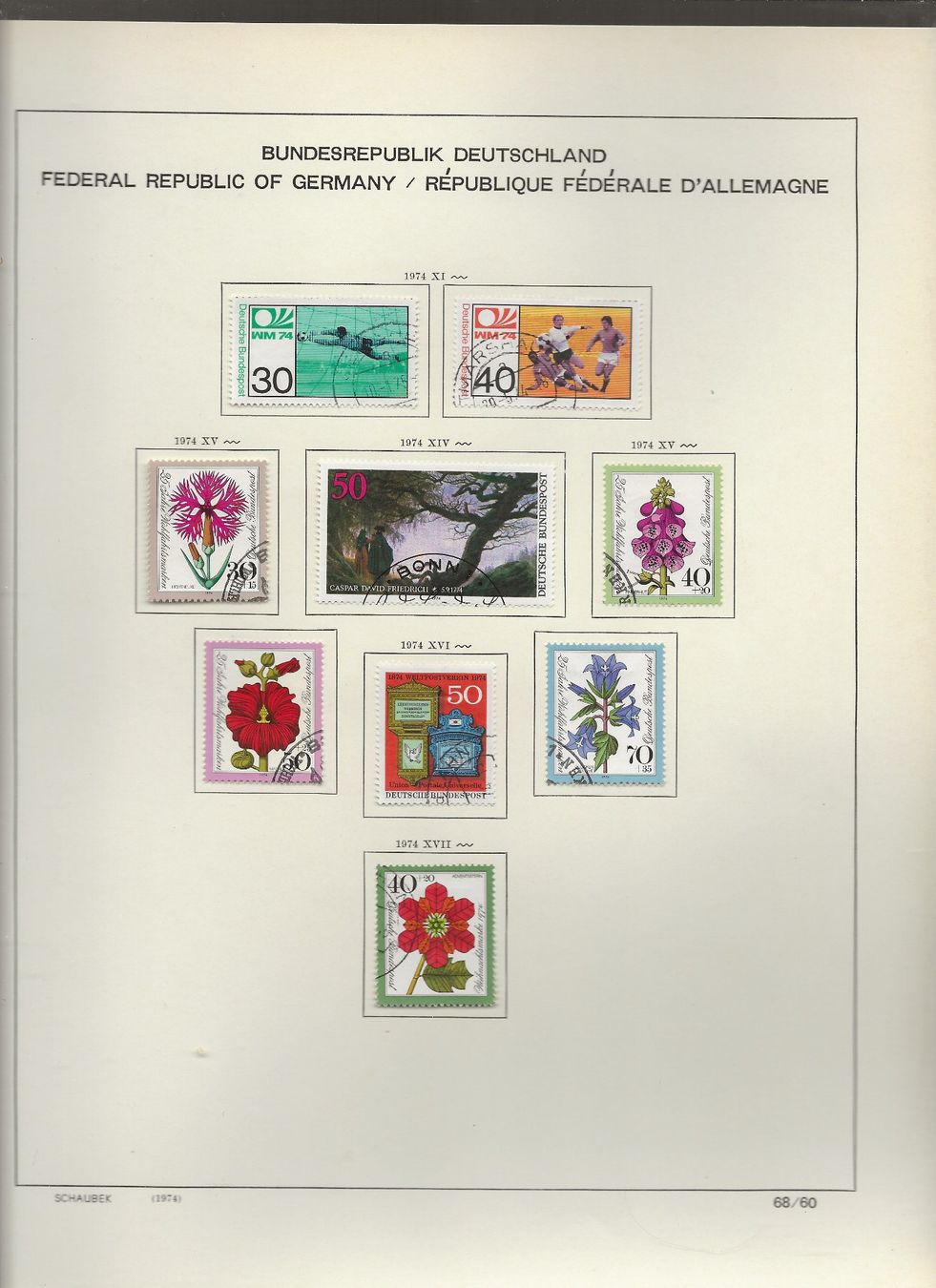 Tutti i francobolli: Marken Deutschland BRD 1973 bis 1974 – Usato da Au ZH venduto da xelagreb01 8