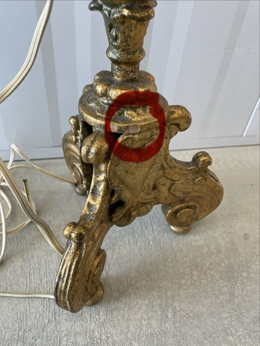 Lampade: Antique gold Baroque candlestick or lamp – Usato da Zürich venduto da MISSYS-WONDERBAG 7