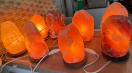 Salzkristall Leuchte reines Natursalz vom Fusse des Himalaya
