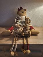 Ensemble trois chats décoratifs en tissu