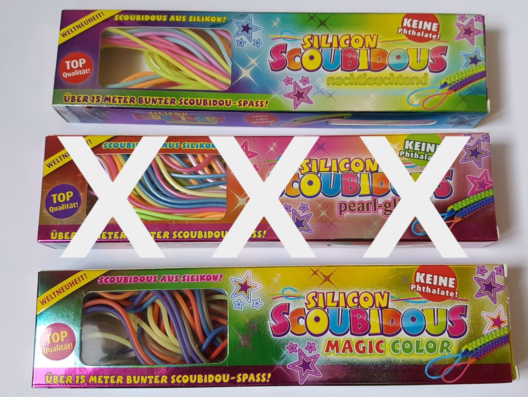 Kit bricolage: Silikon SCOUBIDOUS 2 Sorten à 15 m / NEU – Nuovo e nell'imballaggio originale da Dürrenäsch venduto da Bastelnde