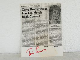 TIM CURRY Autogramm Newspaper Clipping Rock Concert