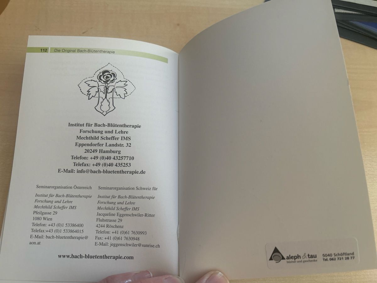 Libri: Mechthild Scheffer: Bachblütentherapie der schnelle Einstieg – Usato da Aarau venduto da R-O-G-E-R 4