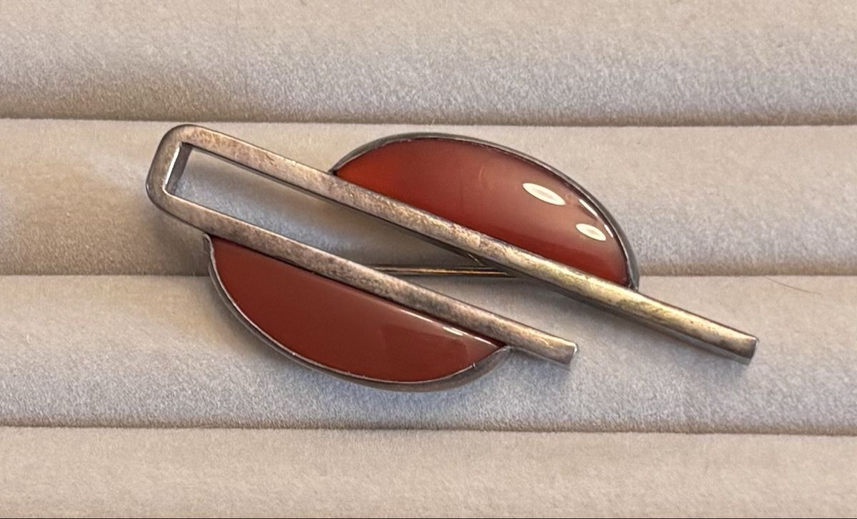 Spille & Fermagli: Sammlerstück: Achat Brosche N E From Danmark Sterling Silver – Usato da Basel venduto da diewebmeisterin