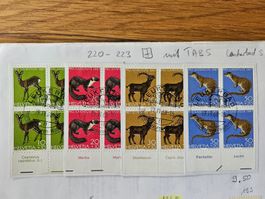PJ 220-223 alles 4er Blöcke mit TAB nur 2.--