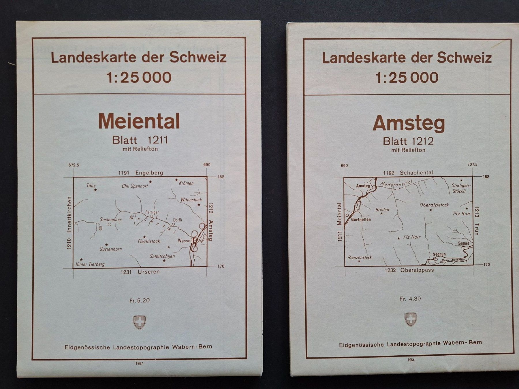 Cartes géographiques & atlas: Amsteg. Meiental. – D'occasion à Goldach par armando_r