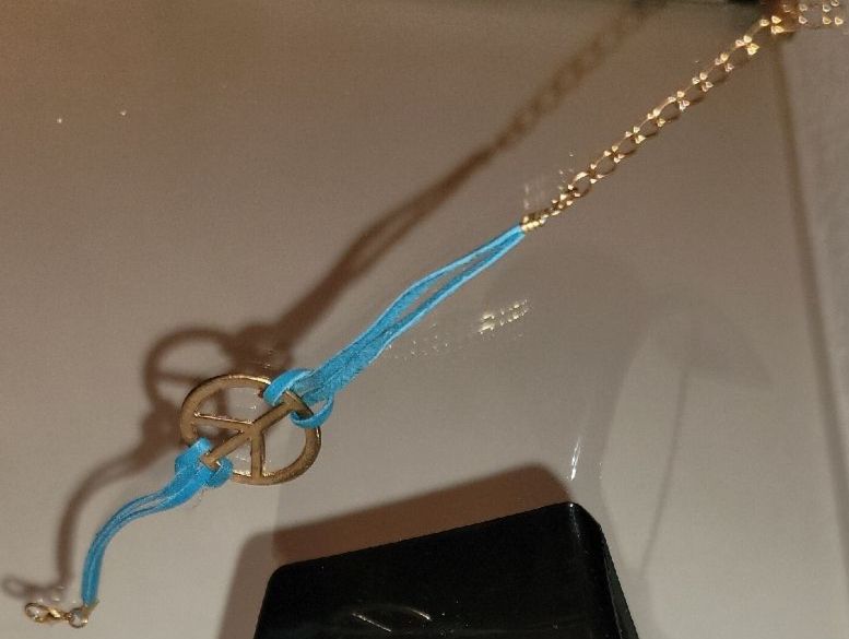 Bracciali & Braccialetti: Peace-Zeichen, PEACE, pace, Friedi, turqoise, Frieden türkis – Nuovo e nell'imballaggio originale da Zollikerberg venduto da Nice_Name 1
