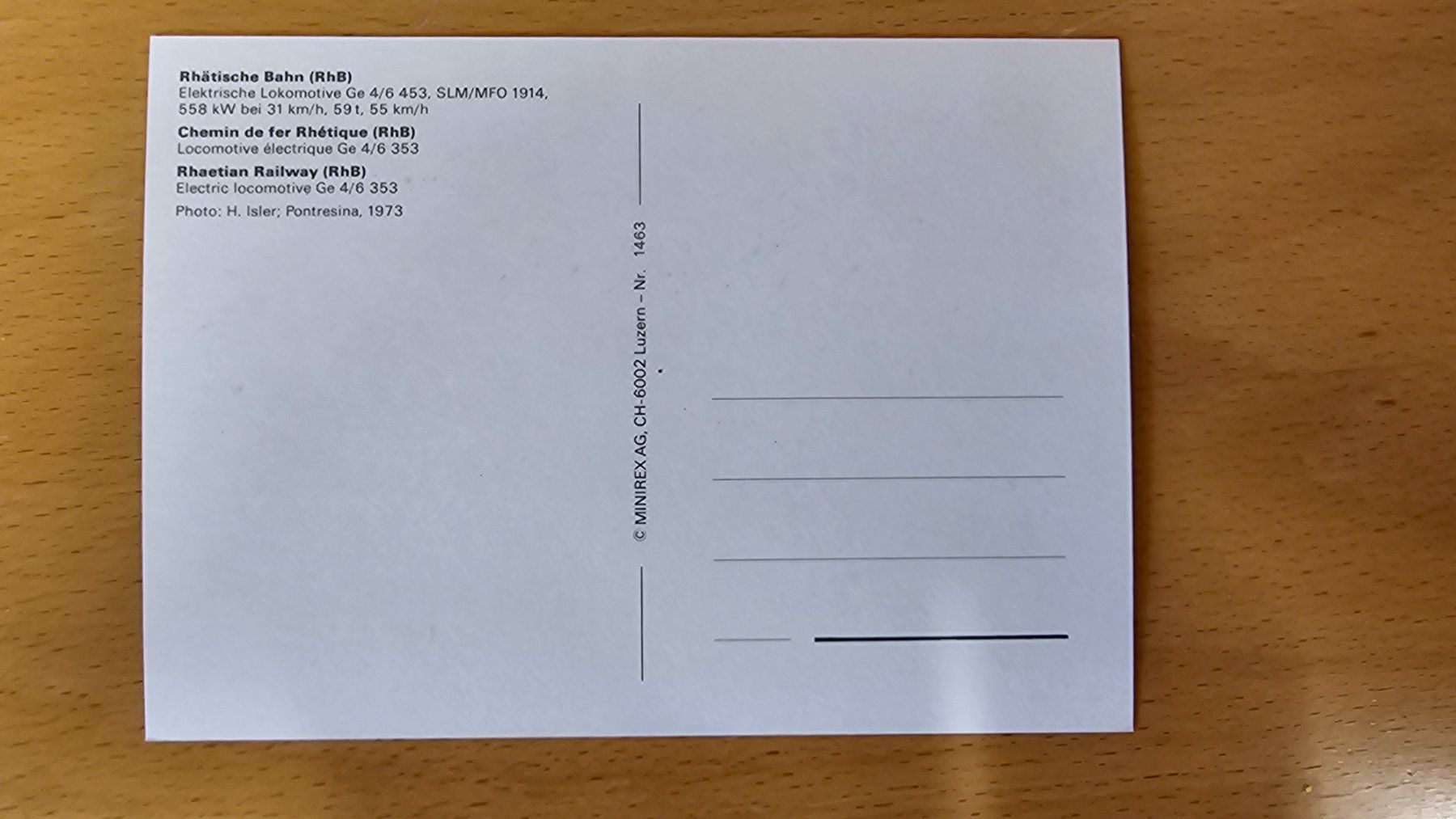 Cartoline postali: Postkarte RhB Ge 4/6 353 – Nuovo (secondo la descrizione) da Matten venduto da MEFEZ 1