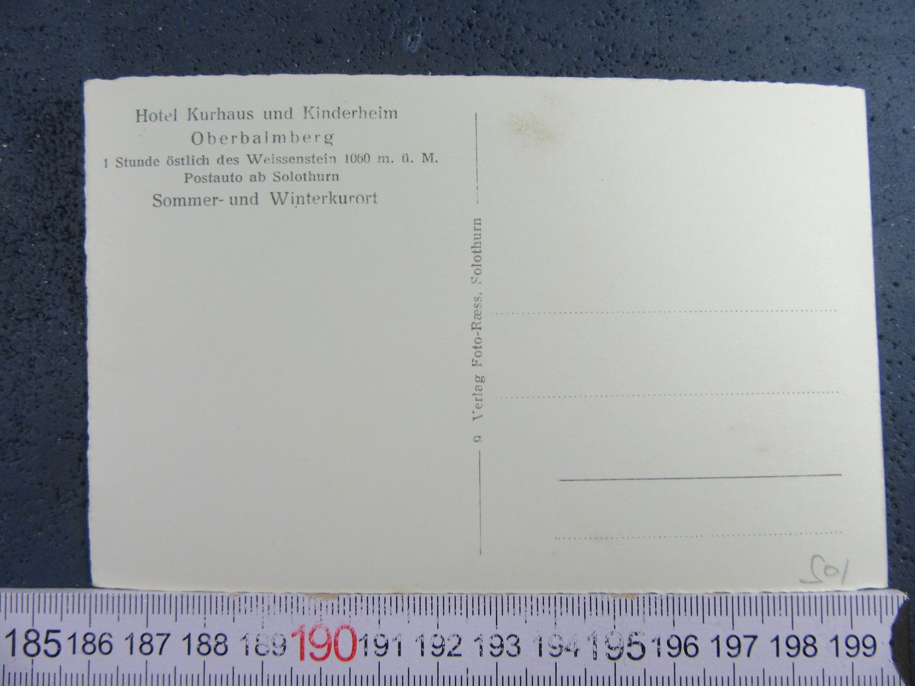 Cartoline postali: OBERBALMBERG HOTELKURHAUS KINDERHEIM SO AK – Usato da Ettingen venduto da Hausi4711 2