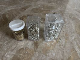 3 Set Deko Steine und Sterne Gold und Silber 