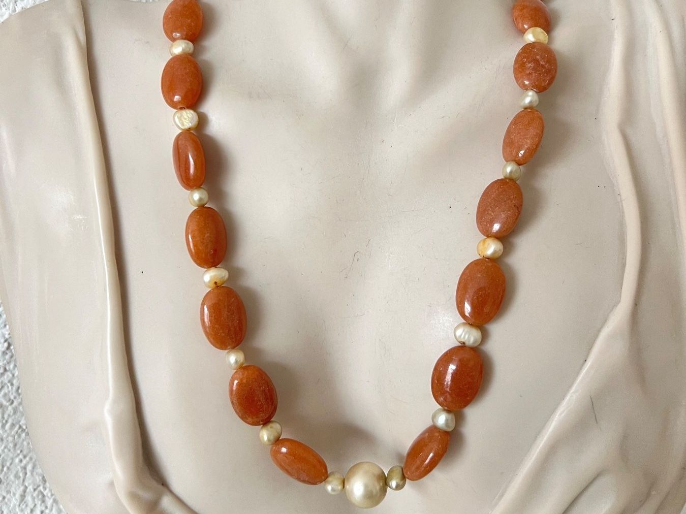 Catenine: Collier Aventurin & Echtperlen/Barockperlen Silber 925 52cm – Nuovo (secondo la descrizione) da Ruswil venduto da artbyhand 7