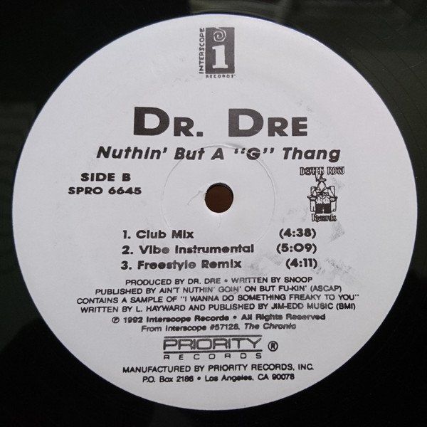 Schallplatten: Dr. Dre – Nuthin' But A 'G' Thang (12") – Gebraucht aus Genève von jim.k 1