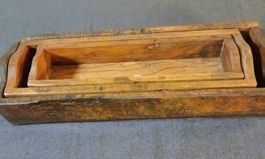 3 Anciennes formes rectangulaires gigognes en bois