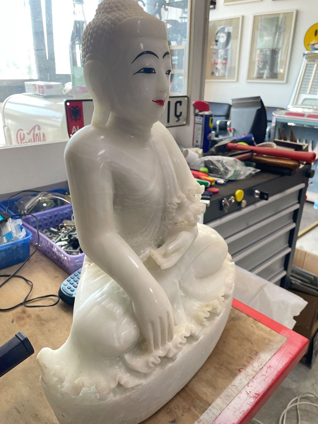 Sculture & Statue: grosser, schwerer Buddha. Marmor, 46 x 34 cm – Usato da Effretikon venduto da Bianchina2 3