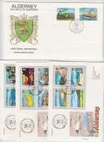 ALDERNEY 10x FDC FORTS, FLUGHAFEN, SCHIFFSWRACKS, VERMESSUNG