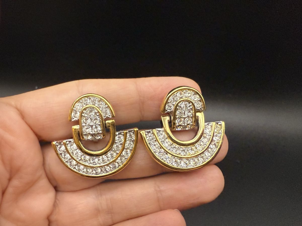Ohrringe & -stecker: Vintage-Ohrringe Cabouchon Paris - Goldfarben – Gebraucht aus Lamone von LaCantinaMagica 5