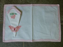 Tischset mit Serviette Schmetterling + Rose NEU