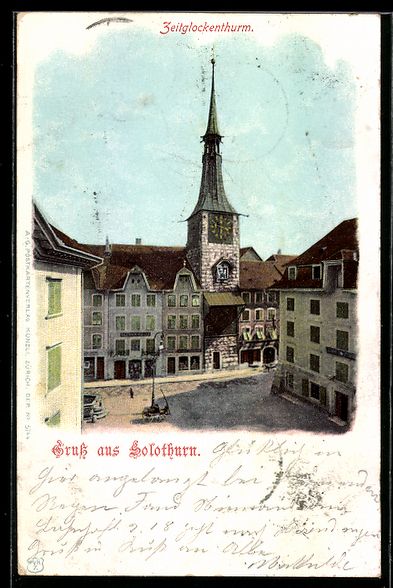 Cartoline postali: AK Solothurn, Zeitglockenthurm – Usato da Berlin venduto da bartko-reher