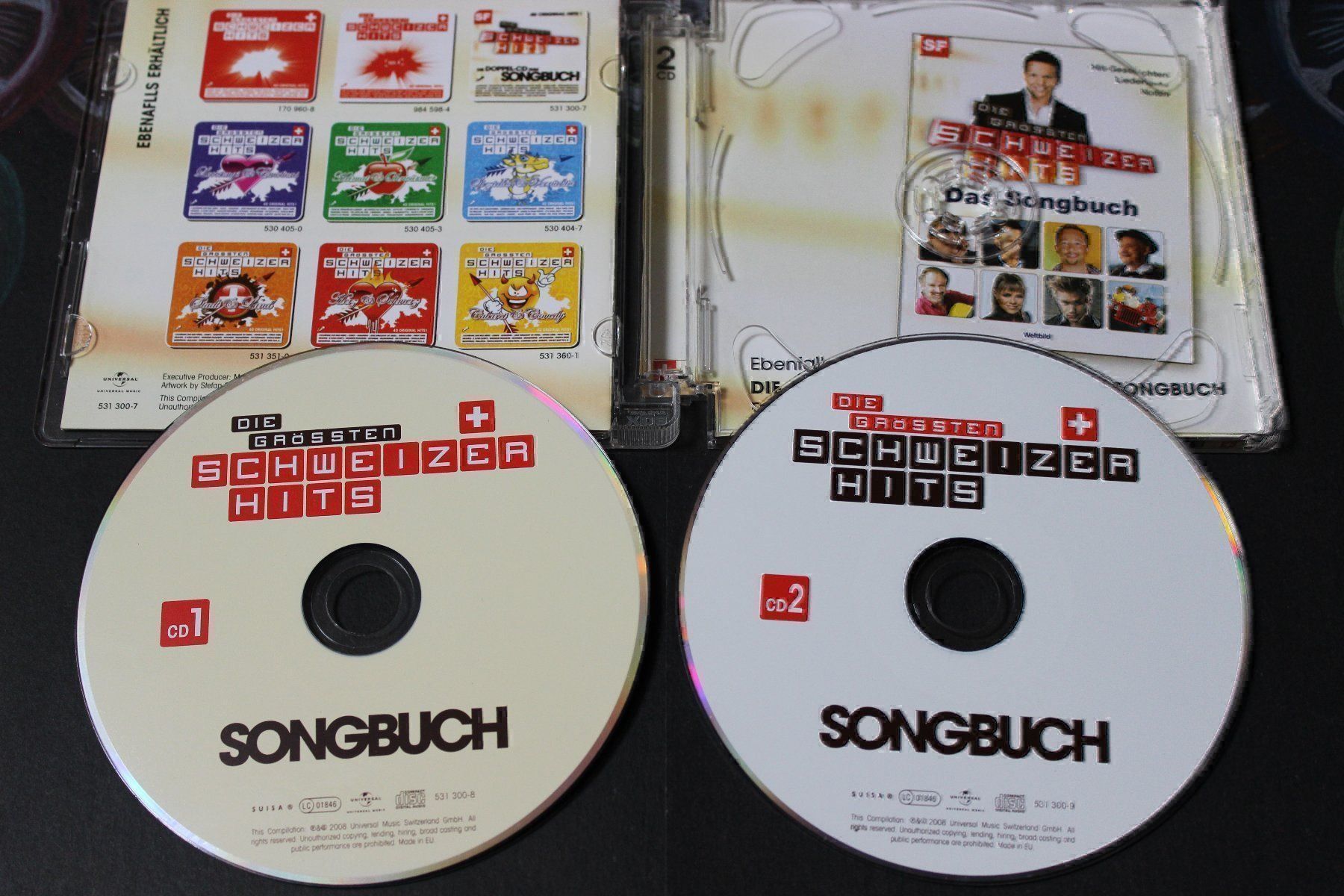 CD: Die grössten Schweizer Hits (Songbook) 2CDs Compilation 2008 – Usato da Tübach venduto da JamesStone 3