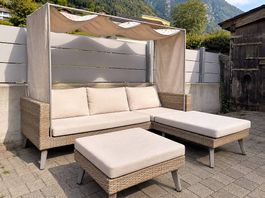 Rattan Gartenlounge Natural/Sandbraun
