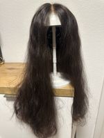 Perücke/ Haartopper dunkelbraun lange Haare