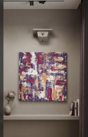 Gemälde violett pink orange handmade 40×40