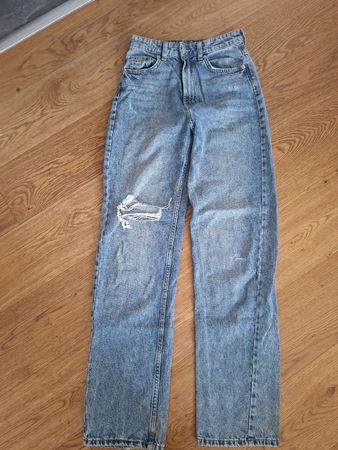 Jean H&M 90's Straight Ultra High Waist bleu EUR 34