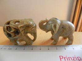 Elefantenfigur aus Stein Set 2 Stk Elefant