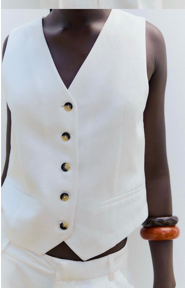 Zara Top: ZARA Weisse Leinenweste, Grösse M, – Nuovo (secondo la descrizione) da Zumikon venduto da nat_96zs 1