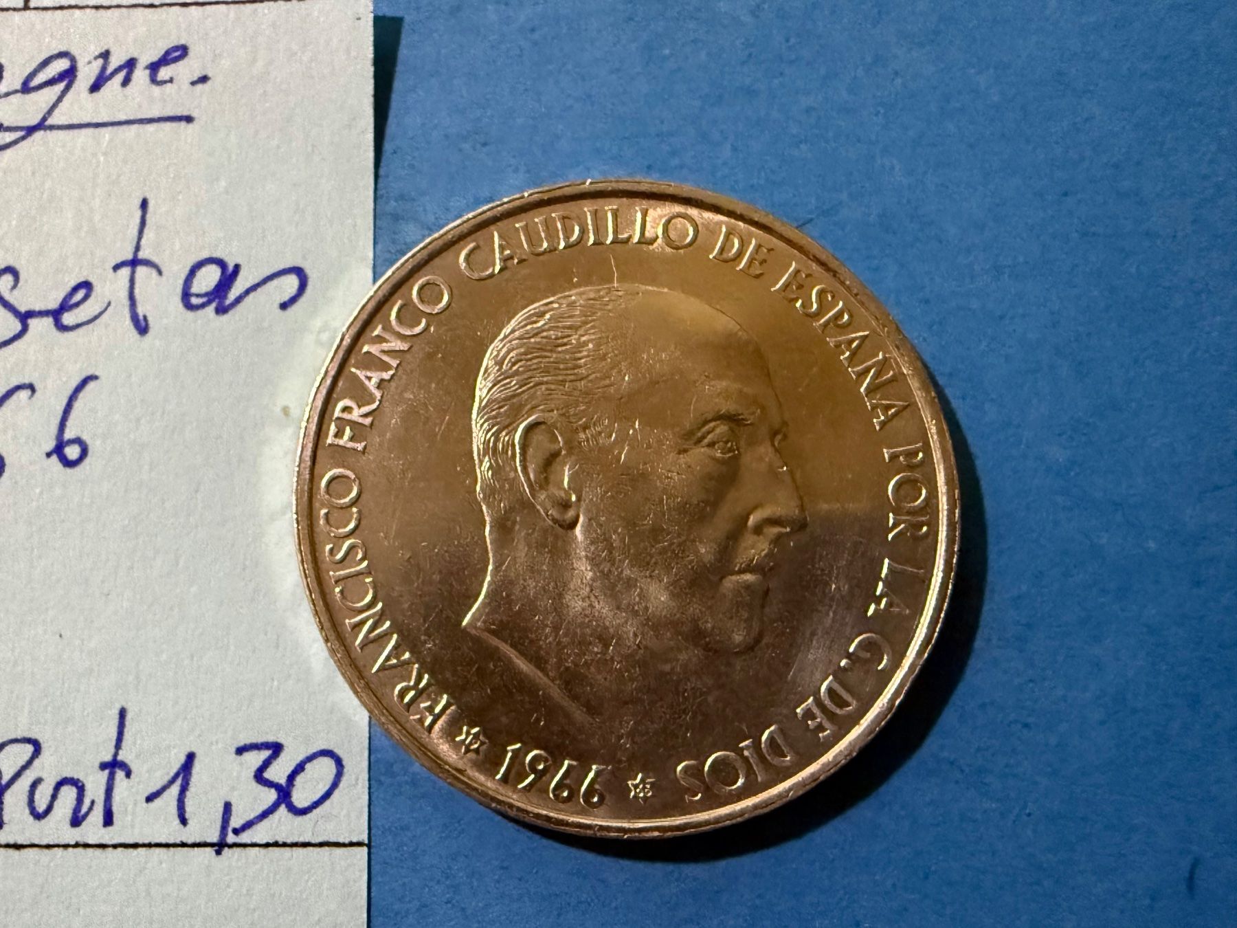 Alle Münzen: ESPAGNE : 100 PESETAS 1966 – Gebraucht aus genève von GEnumist 1