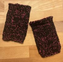 Pulswärmer 👐 Schwarz / Pink - handgestrickt - ▪︎NEU▪︎