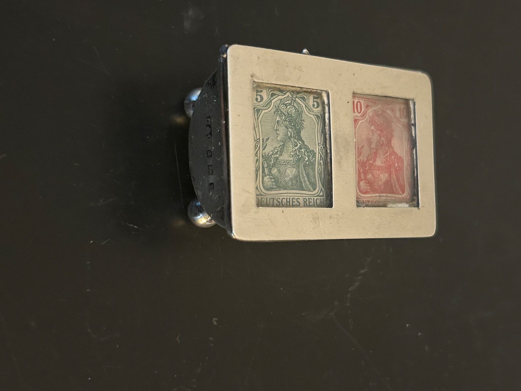 Tutte le decorazioni: Edwardian Birmingham 1908 sterling silver stamp holder – Usato da Zumikon venduto da tuna007 3