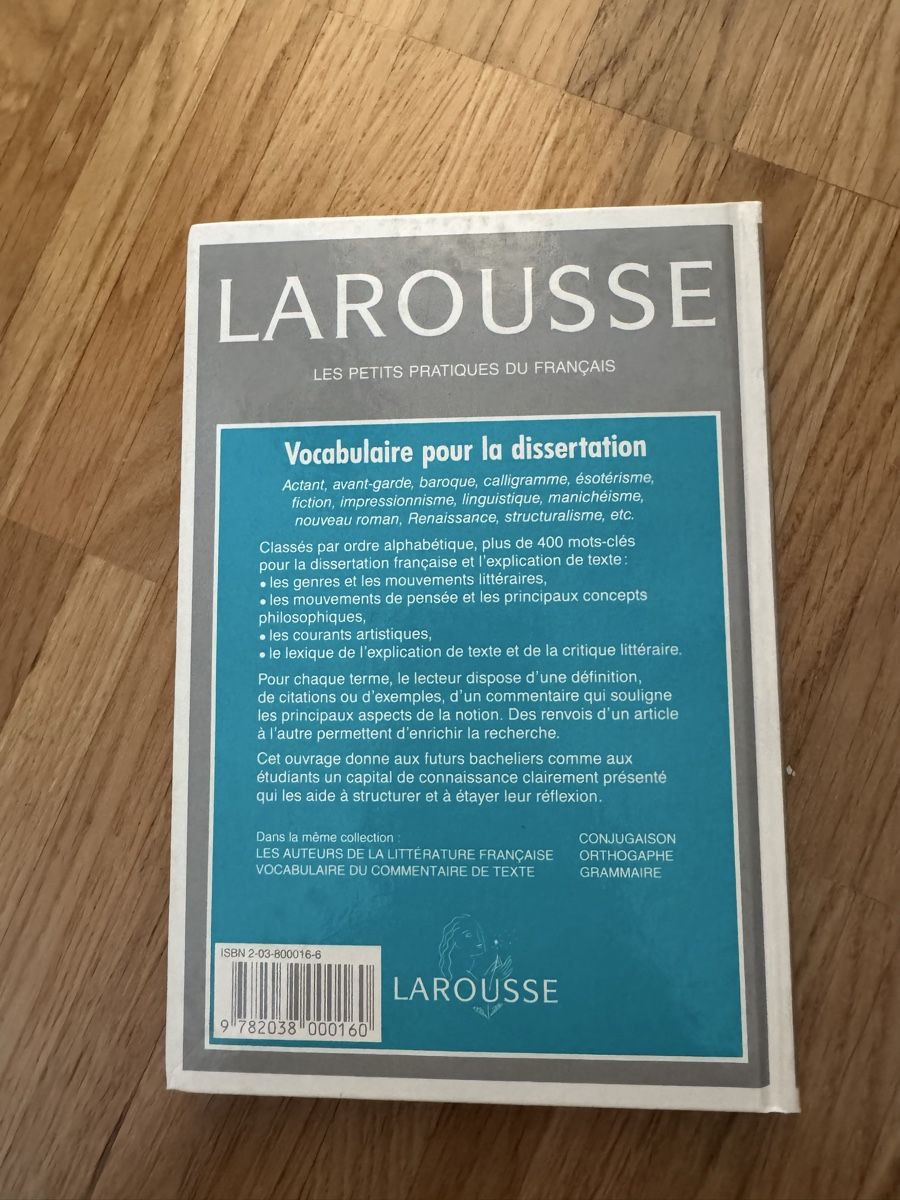 Libri: Larousse - Vocabulaire pour la dissertation – Usato da Meyrin venduto da mai_pl7s 1