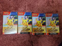 4xPokémon 30Anniversaire(30th Celebration) Booster-Bundle FR