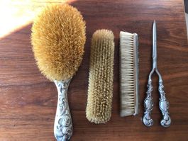 bürste, antikes bürstenset haarbürste, kleiderbürste