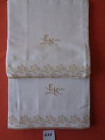 1 Oberleintuch, Farbe weiss mit goldfarbiger Bordure Vintage