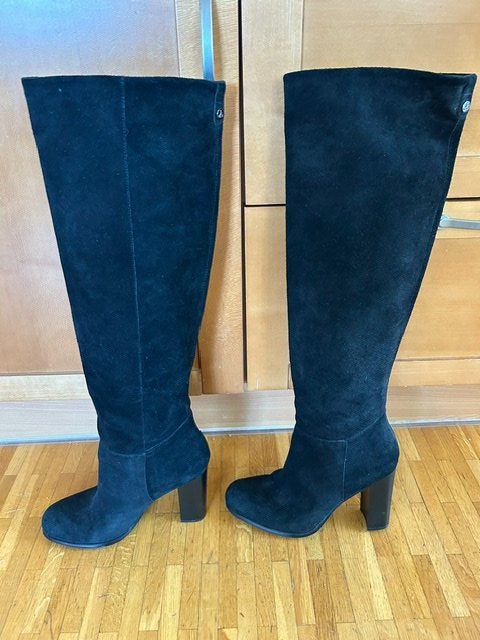Scarpe da donna: Bottes en daim noires 38 – Usato da Bursins venduto da Mr1968 4
